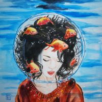 Jellyfish girl 19x20cm